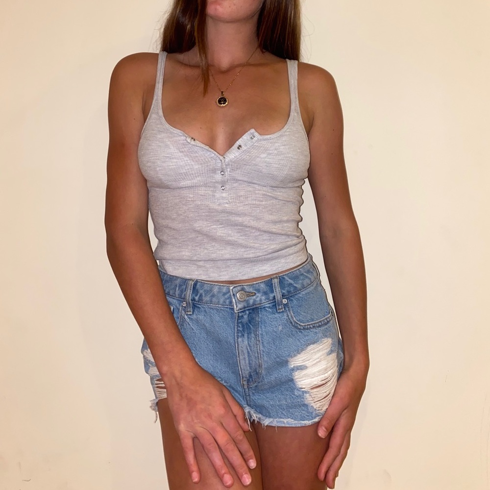 Button Crop Top